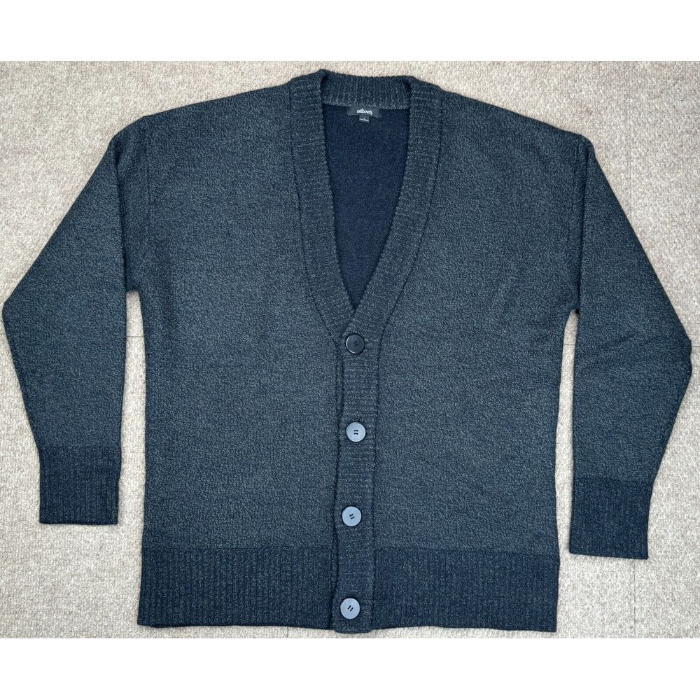 Allbirds Men's Black Button Up Long Sleeve 100% Wool Cardigan Size‎ Large